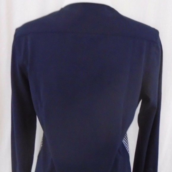 Women's Large M,D.Y  Blue Striped   Blouse - Picture 2 of 7